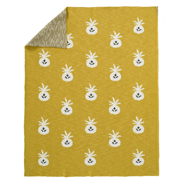 Gebreide deken Pineapple Mustard